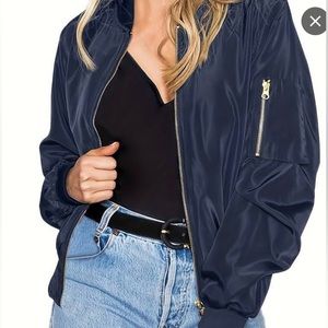Forever 21 Plus Navy Bomber Jacket